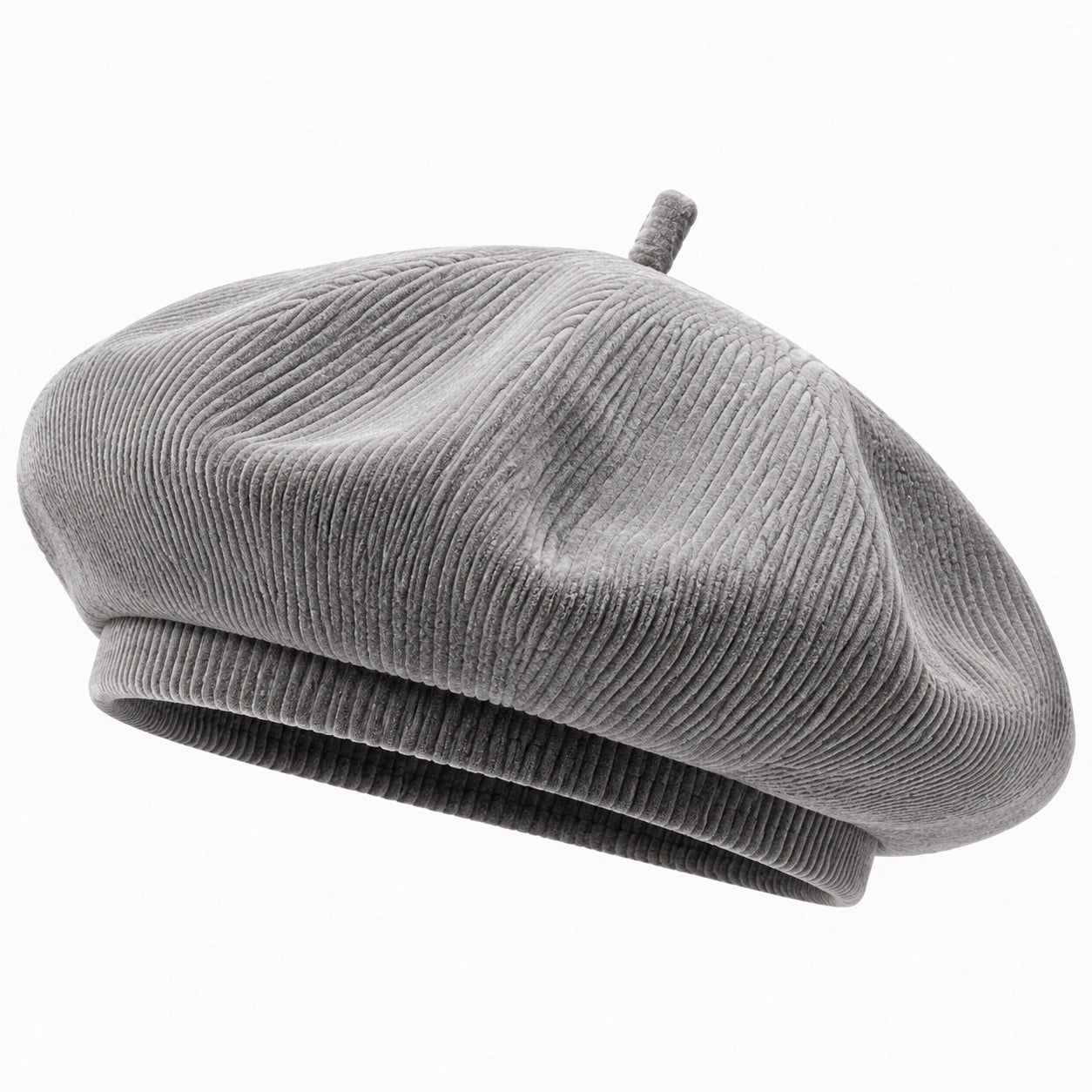 Basco taglia unica in tessuto a coste grigio - cappello casual