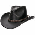 Cappello cowboy taglia unica in similpelle nero stile western
