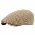 Berretto piatto taglia unica in tessuto a rete beige traspirante unisex